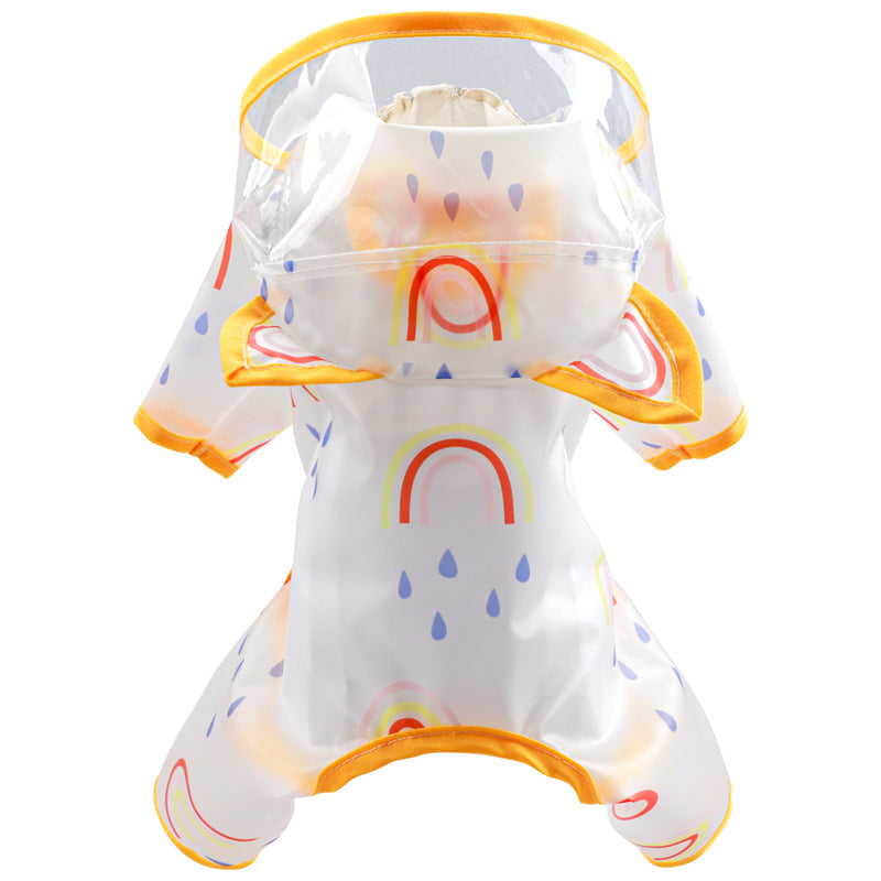Pet transparent imperméable Rainbow Poncho