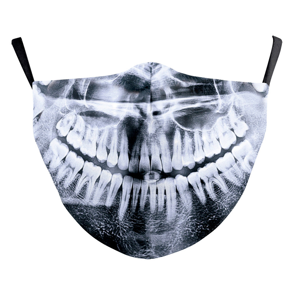 Crâne d'Halloween Impression numérique drôle Masque de poussière double couche