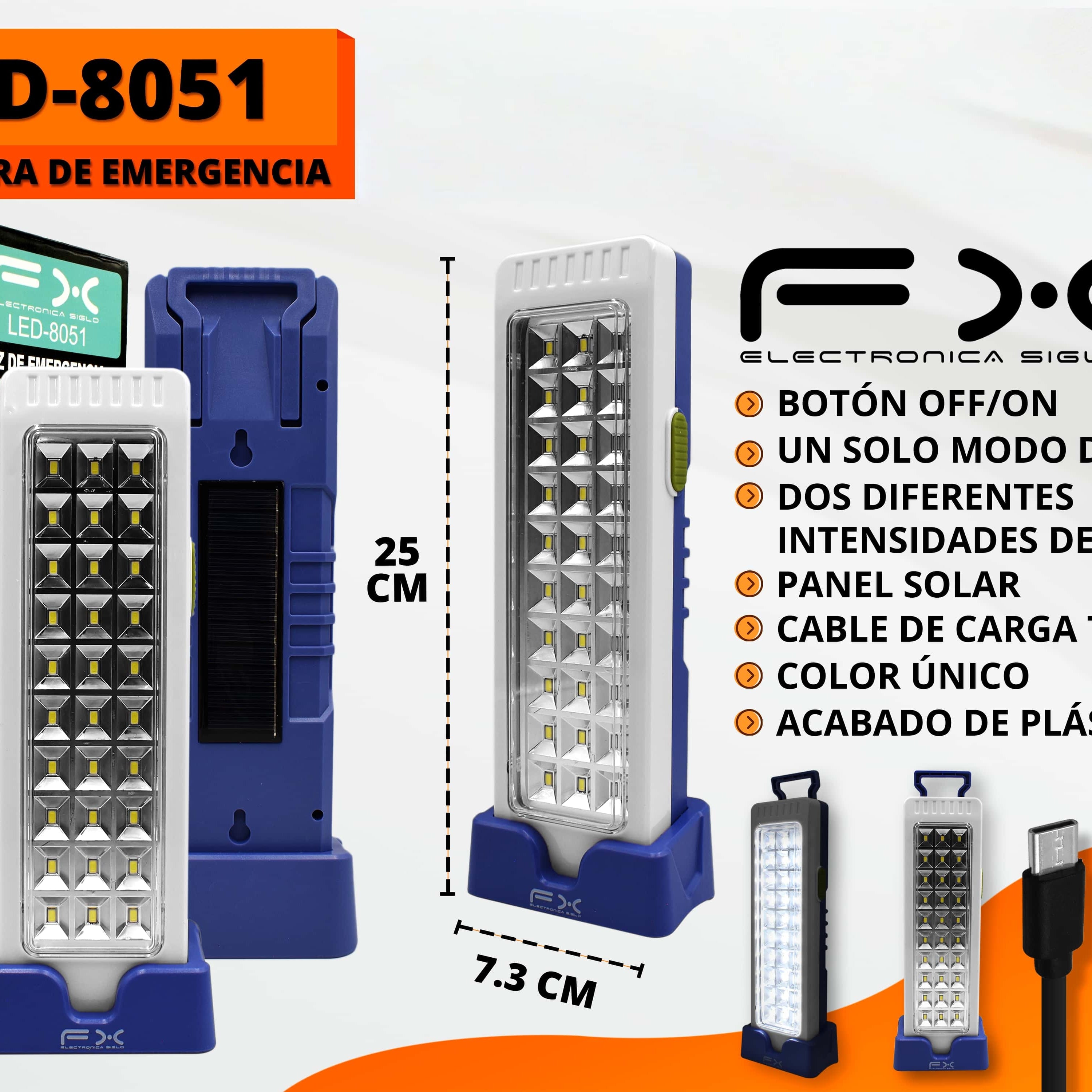 Lumière de secours à LED solaire avec double luminosité et mode de lumière unique