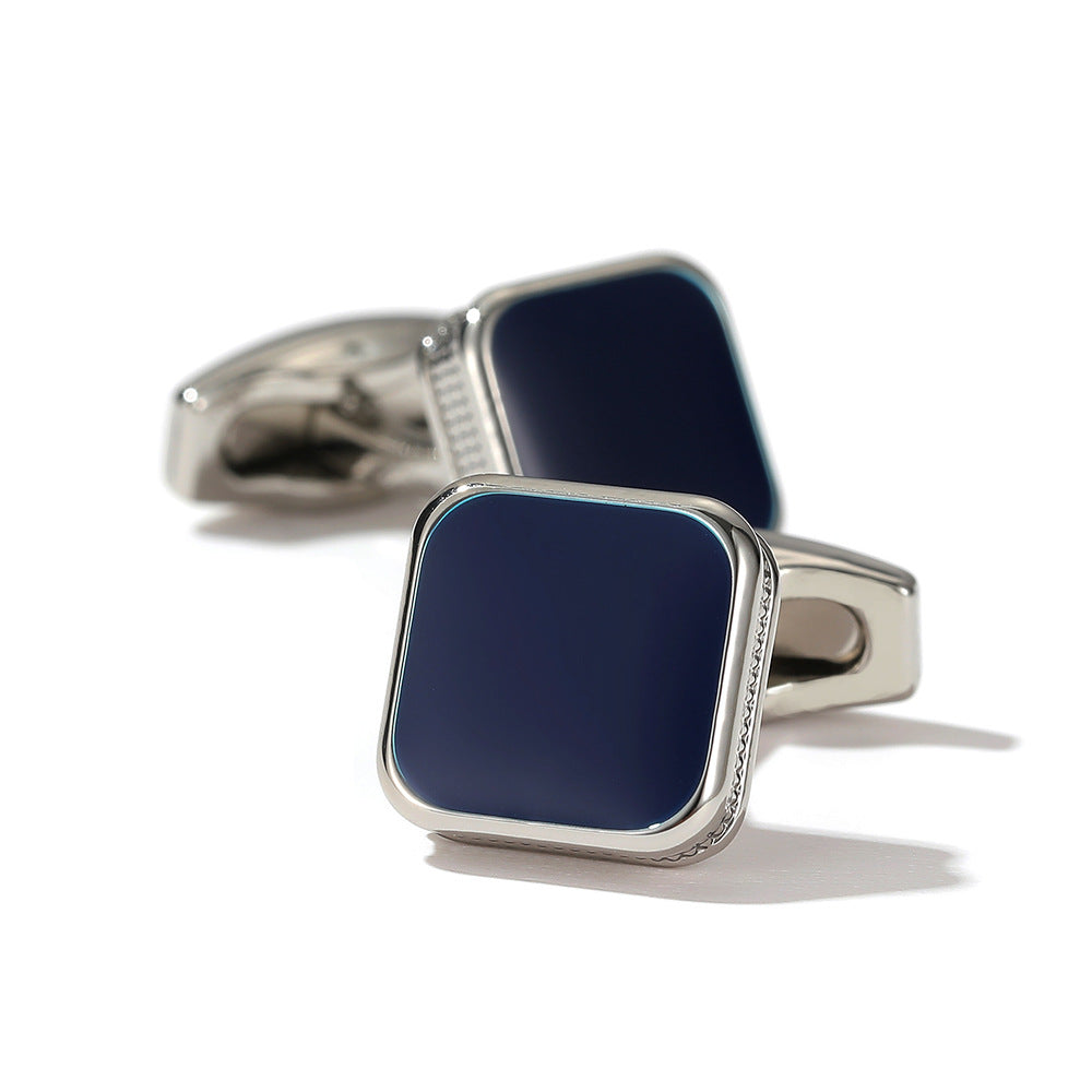 Men's Cufflinks Mode carré goutte huile simple 4 couleurs