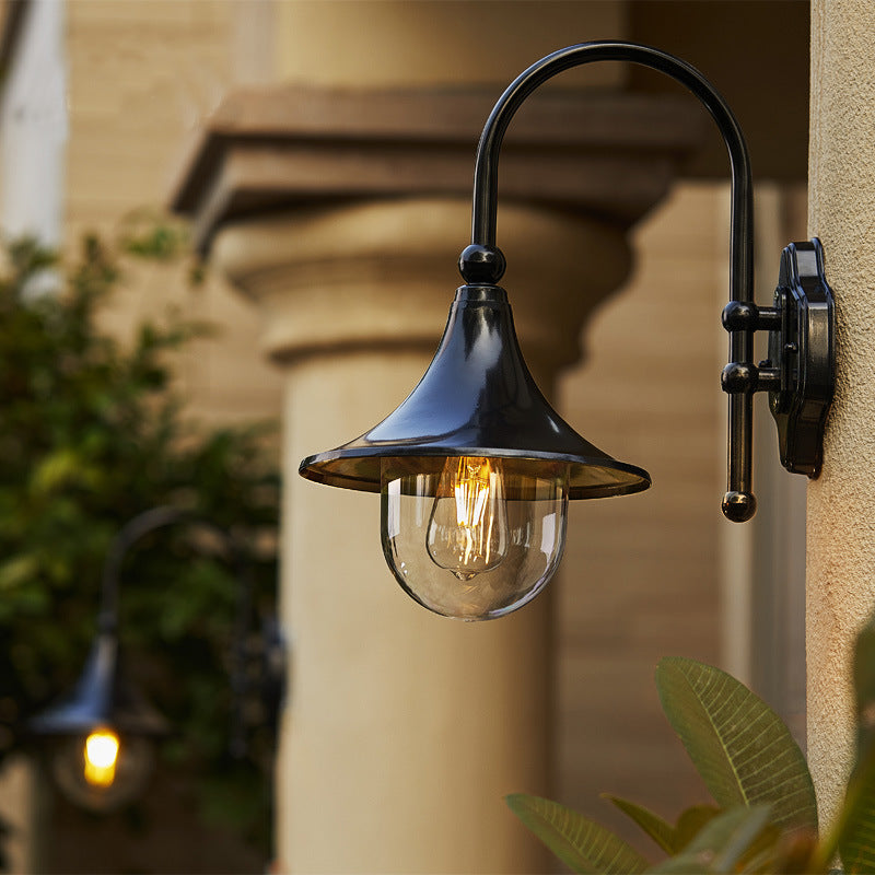 Lampe murale extérieure Lampe murale en corne Porte extérieure Lampe Stairs Pastoral Aluminium Balcon Expose