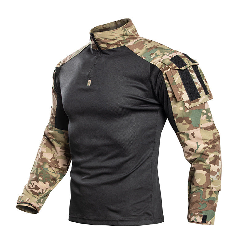 Robe de grenouille T-shirt à manches longues de camouflage d'été avec col debout Sportswear Outdoor L