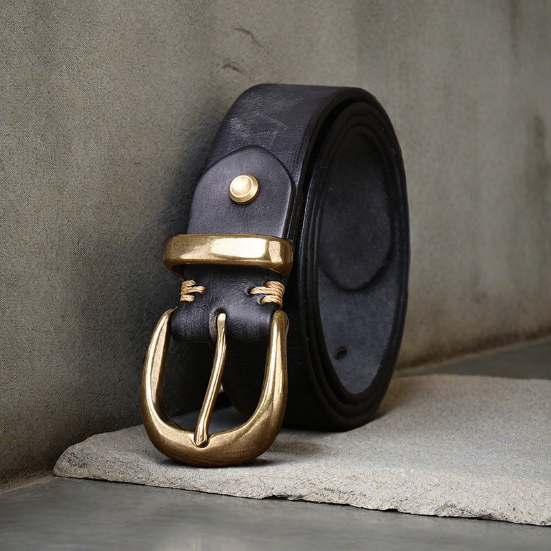 Ceinture Premier couche Pure Cattlehide Homme Casual Jeans Ceinture
