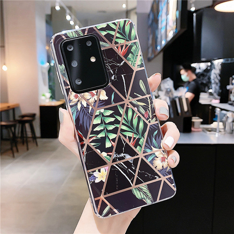 Commerce extérieur Electroplating Splicing Téléphone mobile Shell Silicone Soft Shell
