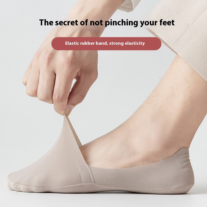 Chaussettes Bouche peu profonde Invisible sans couture Basse coupe Coton pur Fond Silk Ice