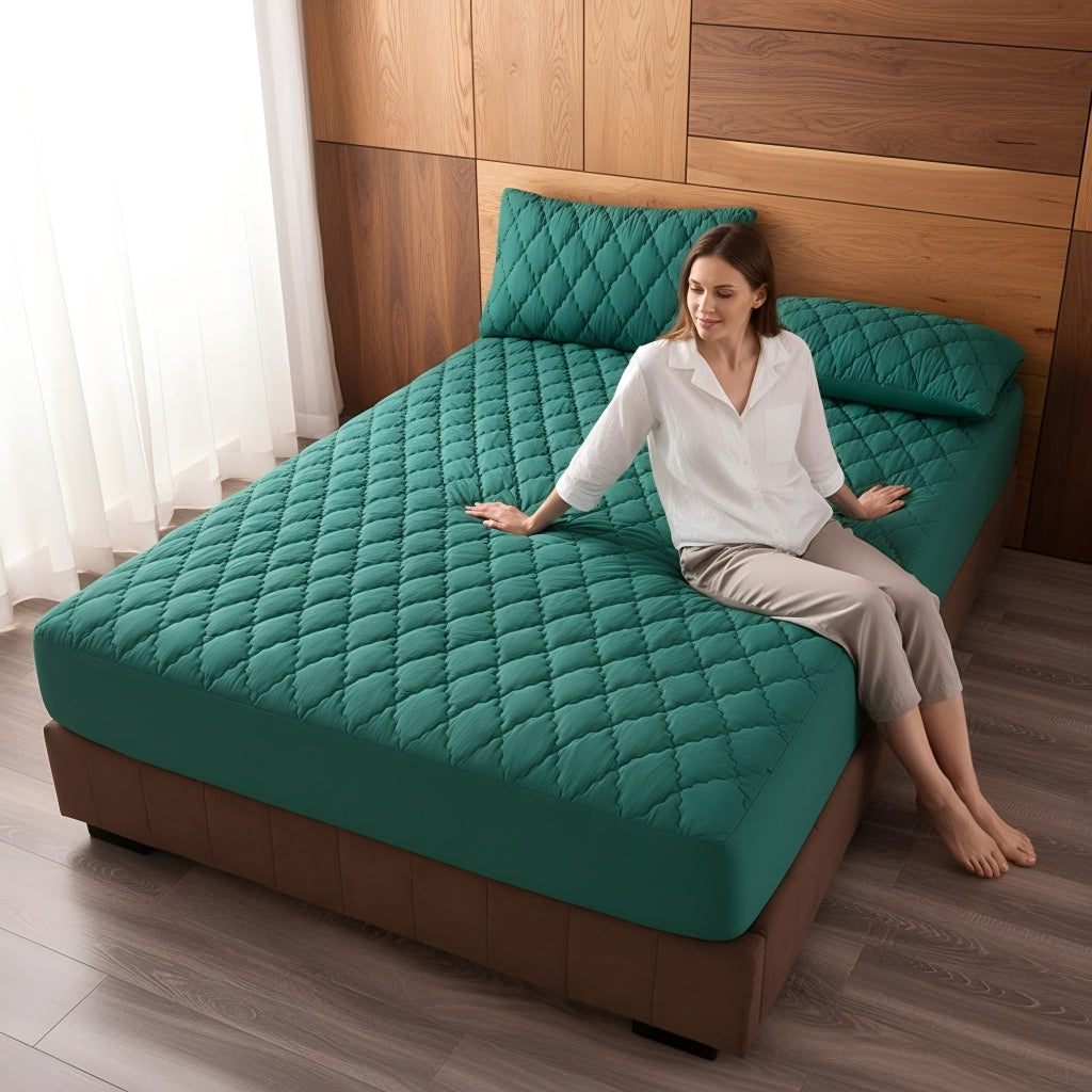 1PC Matelas matelassé stretch feuille de lit étanche Couverture de lit de poche profonde