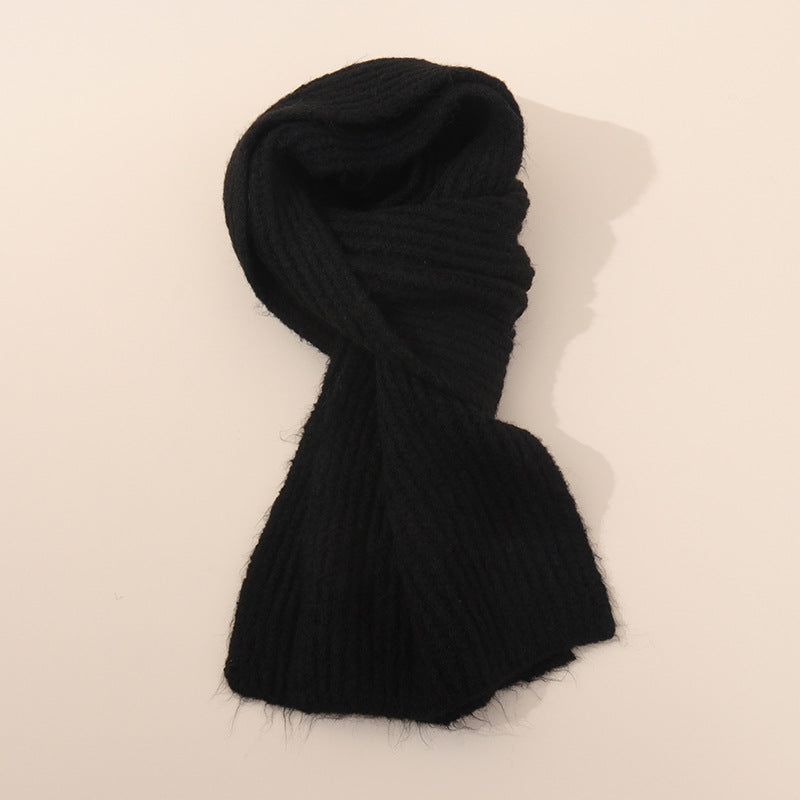 Soft and Warm Cashmere Knit Scarf Unisex Solid Color Neck Warmer