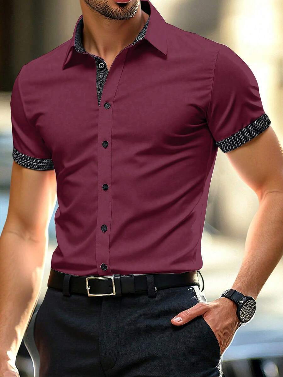 Été Hommes manches courtes Casual Mode Chemise