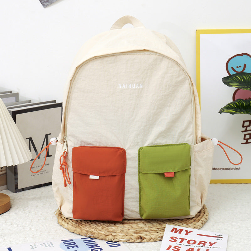 Color-block Design Backpack casual mignon et polyvalent