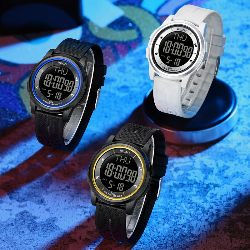 Simple Luminous Waterproof Montre électronique multifonctionnelle