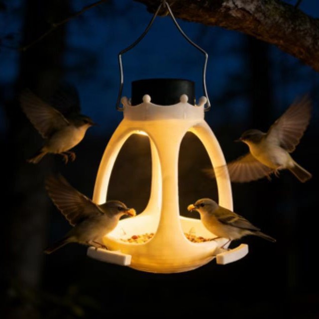 Solar-Powered Crown Bird Feeder