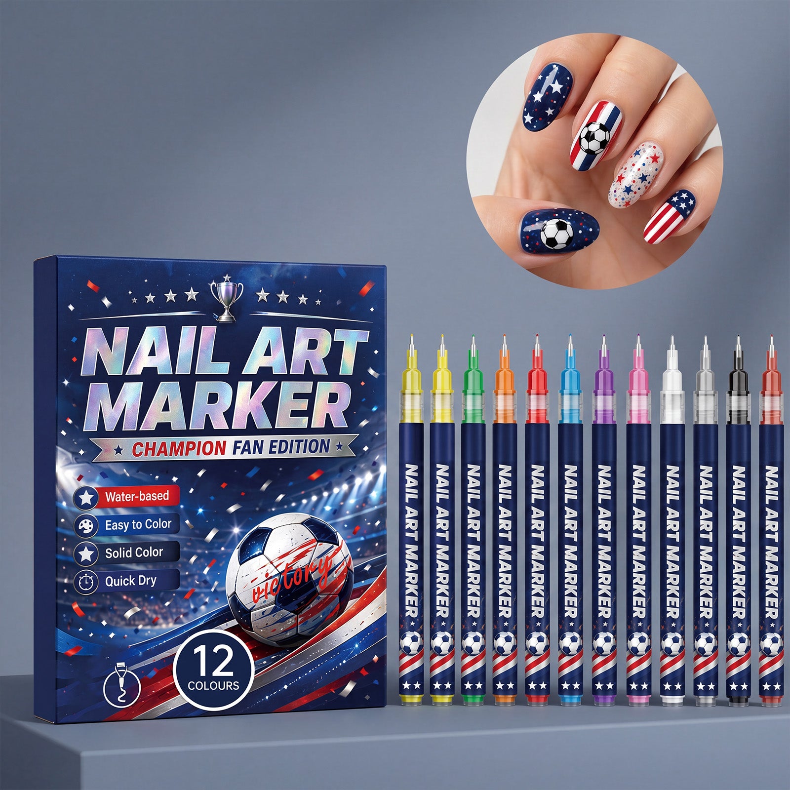 Coupe du monde de stylo Art de ongles