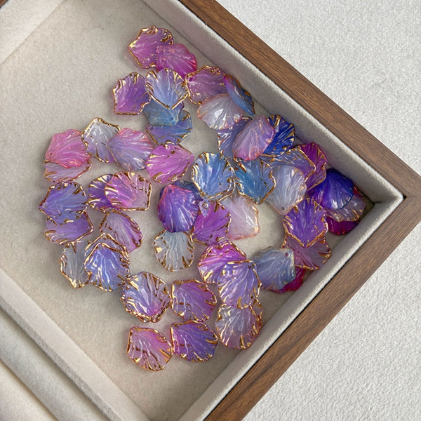 Perles de feuille de coquillage en or gradué