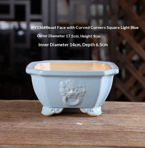 Pot de fleur de bassin glacé en céramique