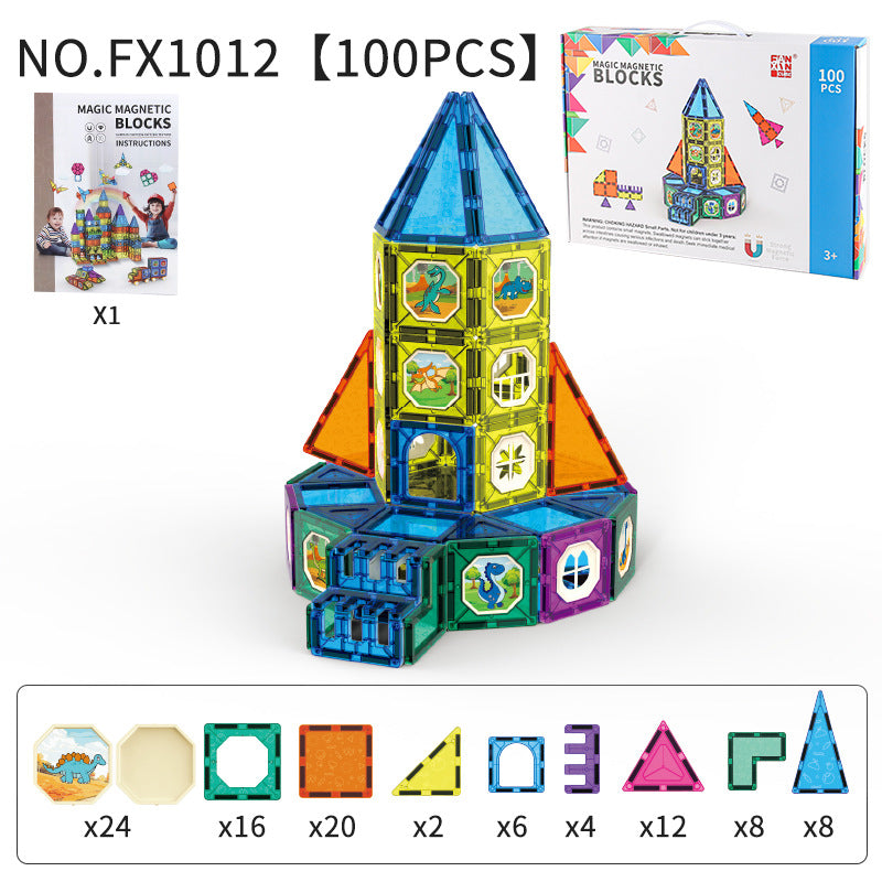 Magnetic Tile Jouet d'assemblage éducatif pour enfants
