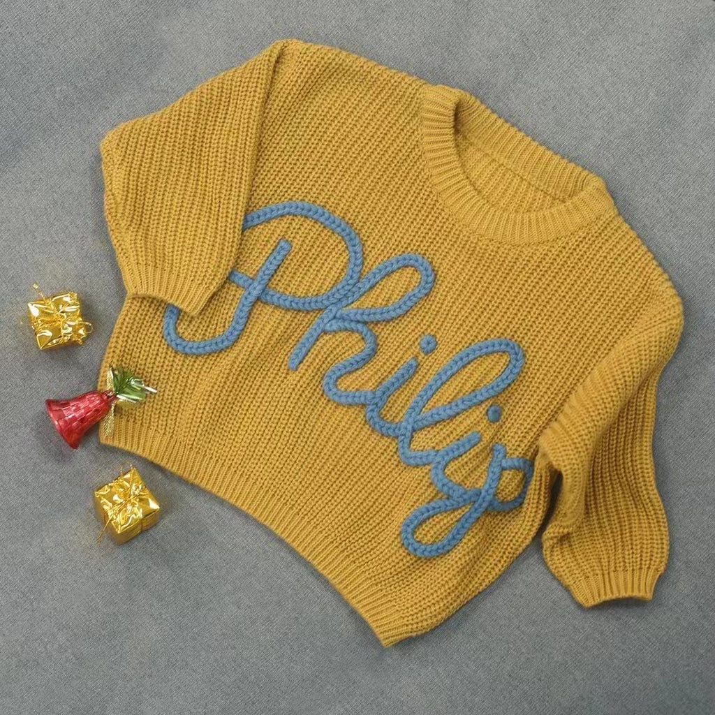 Broderie artisanale Nom de l'enfant Chandail cadeau d'anniversaire