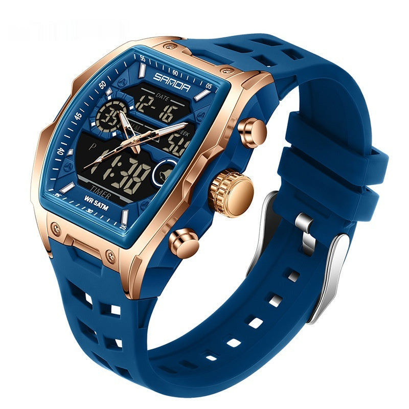 Multifonctionnel Cask-Shaped Luminous Sports Montre électronique