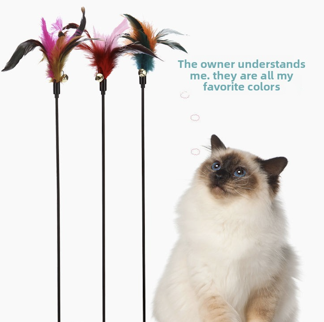 La baguette de chat de plume colorée