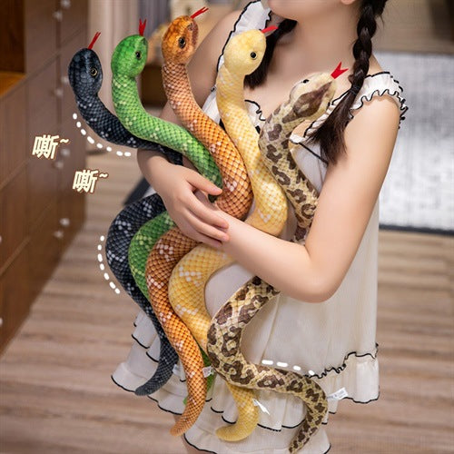 Jouet en peluche pour enfants imprimé et teint Crooked modèle Python