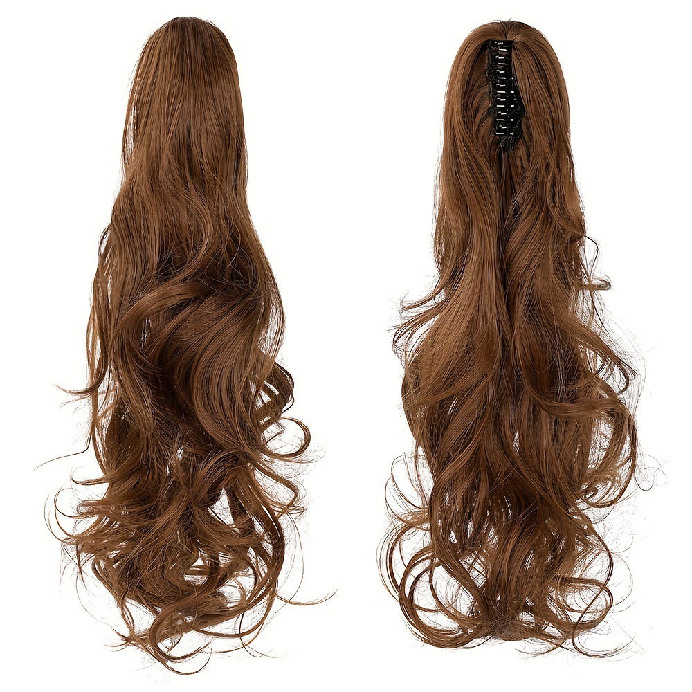 Gros cheveux griffes Wavy cheveux longs bouclés femmes haute queue de cheval