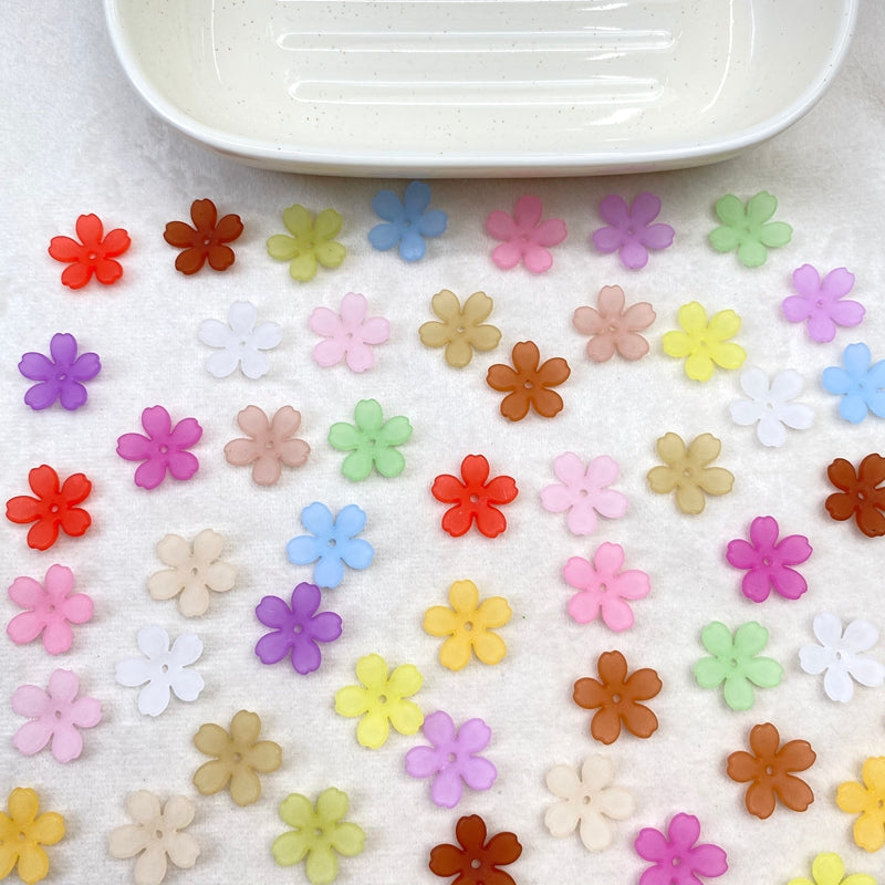 Perles 5-Petal Acrylique Matte