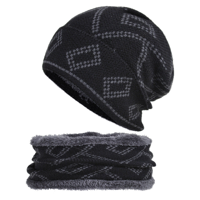 Chapeau de couverture avec motif carré épais pour garder chaud