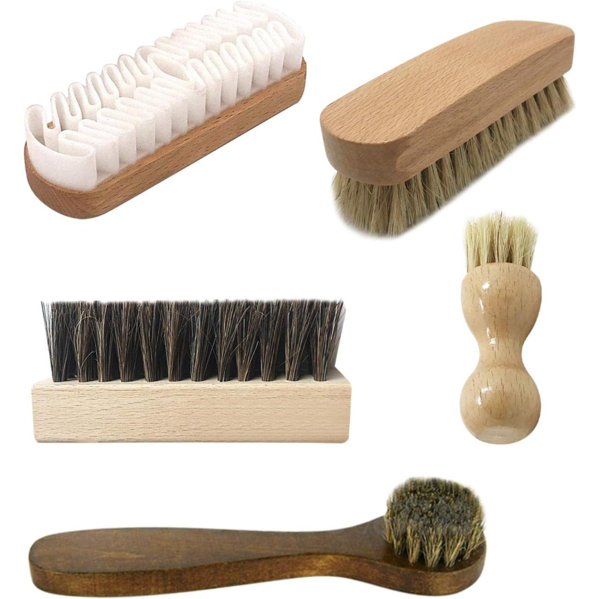 Set de brosse à chaussures 5 pièces pour un entretien et un nettoyage efficaces des chaussures - Pince à main polyvalente pour
