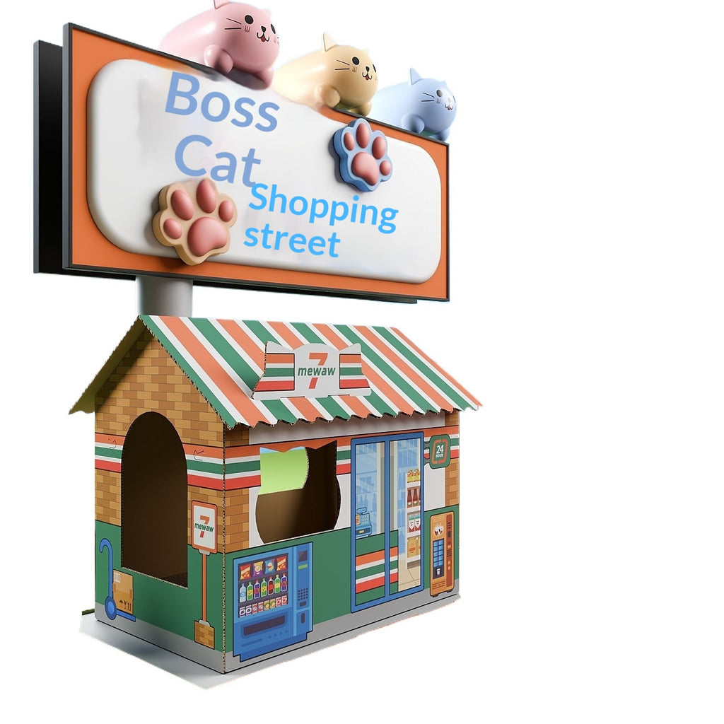 Chat Villa All-in-One Scratching Post & BedThickened Corrugated Paper Scratch Toy