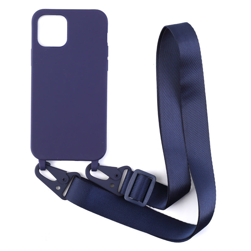 Personnalité Solid Color Lanyard Phone Case