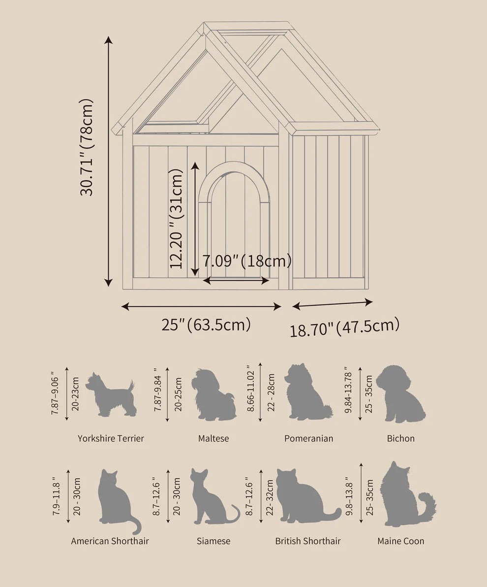 SAGE Cèdre certifié FSC Maison de chat intérieure avec toit en acrylique clair – Maison de chat en bois pour S