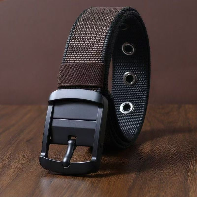Ceinture de nylon rotative pour hommes avec boucle d'épingle double face