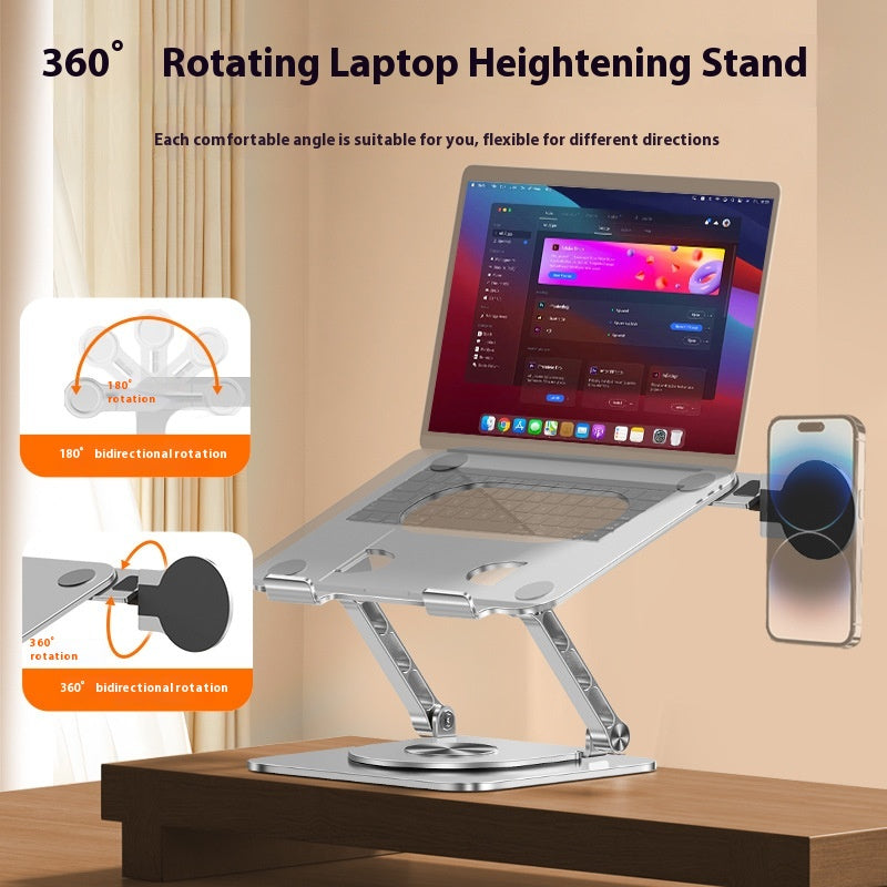 Support pour ordinateur portable en alliage d'aluminium rotatif à 360 degrés