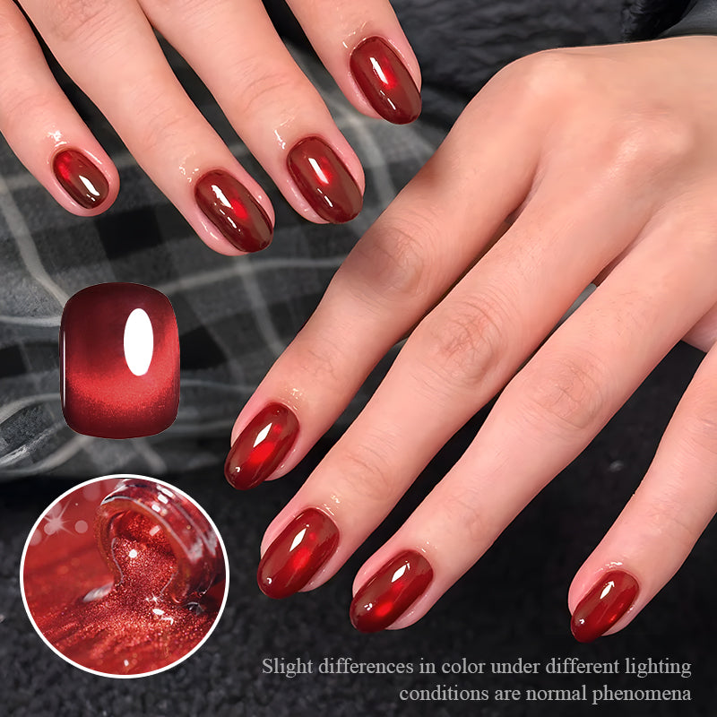 Ms Rainbow Starry Series Cerise Rouge Magnetic Cat Eye Gel Polonais 10ml