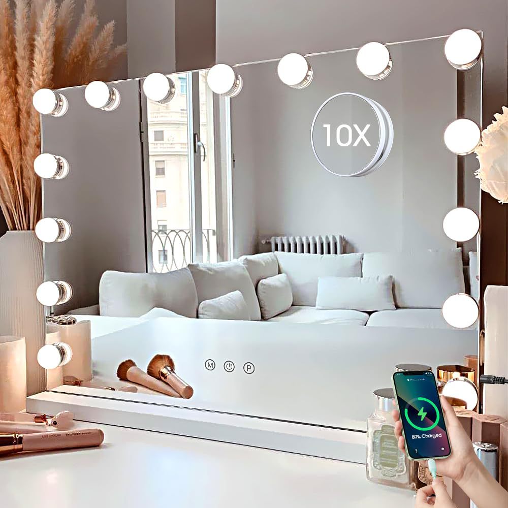 Smart maquillage miroir bureau avec ampoule remplissage de la lumière