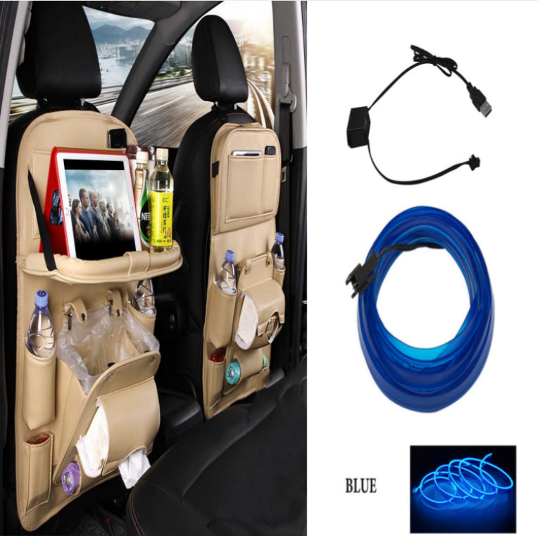 PU sac de rangement de voiture en cuir siège multifonction arrière plateau sac de suspension étanche