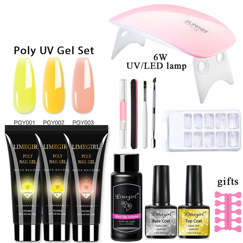 Gel d'extension de ongles ensemble cristal photothérapie UV