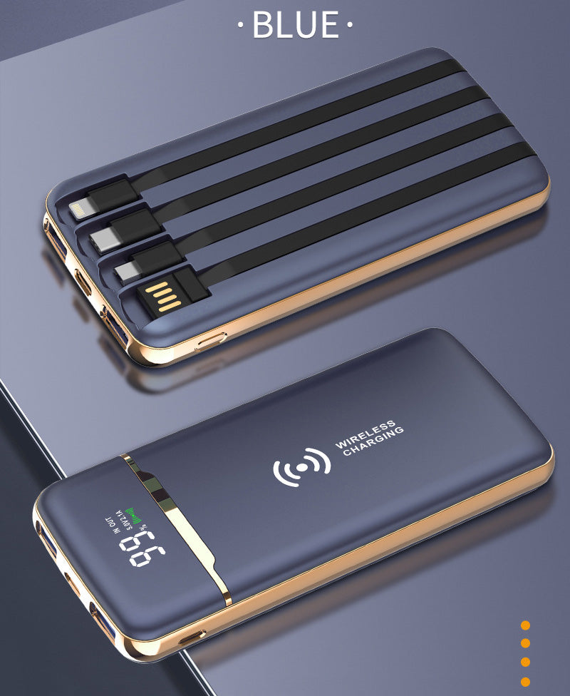 Batterie à haute capacité rechargeable à quatre fils, plaquée or
