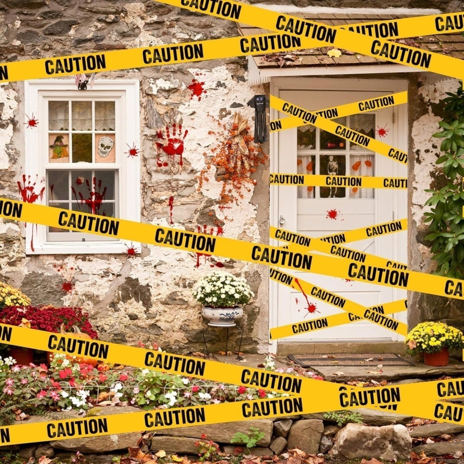 Set de décoration de scène de crime 19 pièces avec bande de prudence
