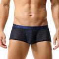 Sous-vêtements pour hommes Low Waist Sexy Mesh U Convex Boxers pour hommes Sous-vêtements pour hommes brillants