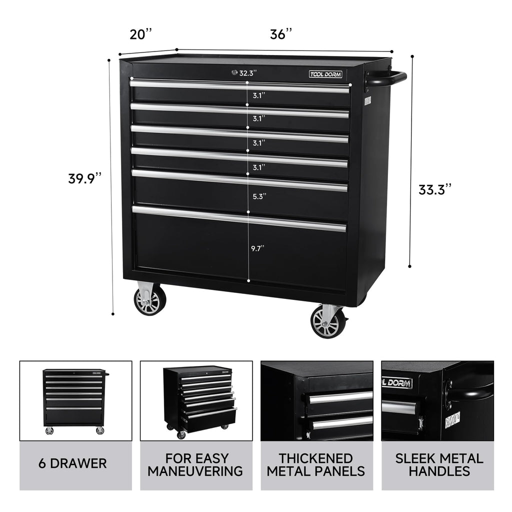 Uniquement pour l'expédition sur waybill 36 pouces 8-drawer Tool Cabinet empilable TT3606