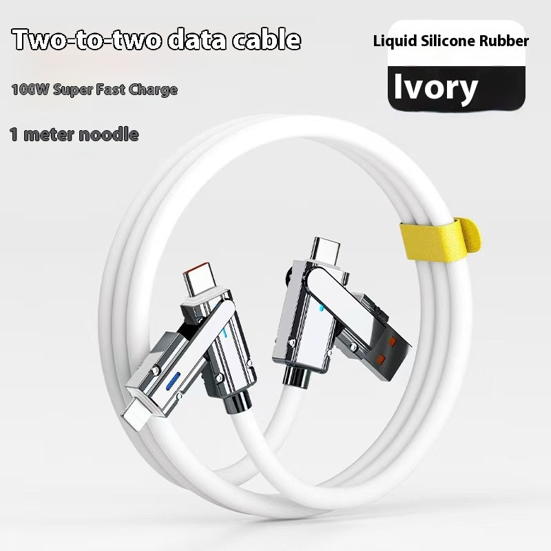 120W Zinc Alloy Fast Charging Four-in-one Charging Multifunction Switching Interface Doub