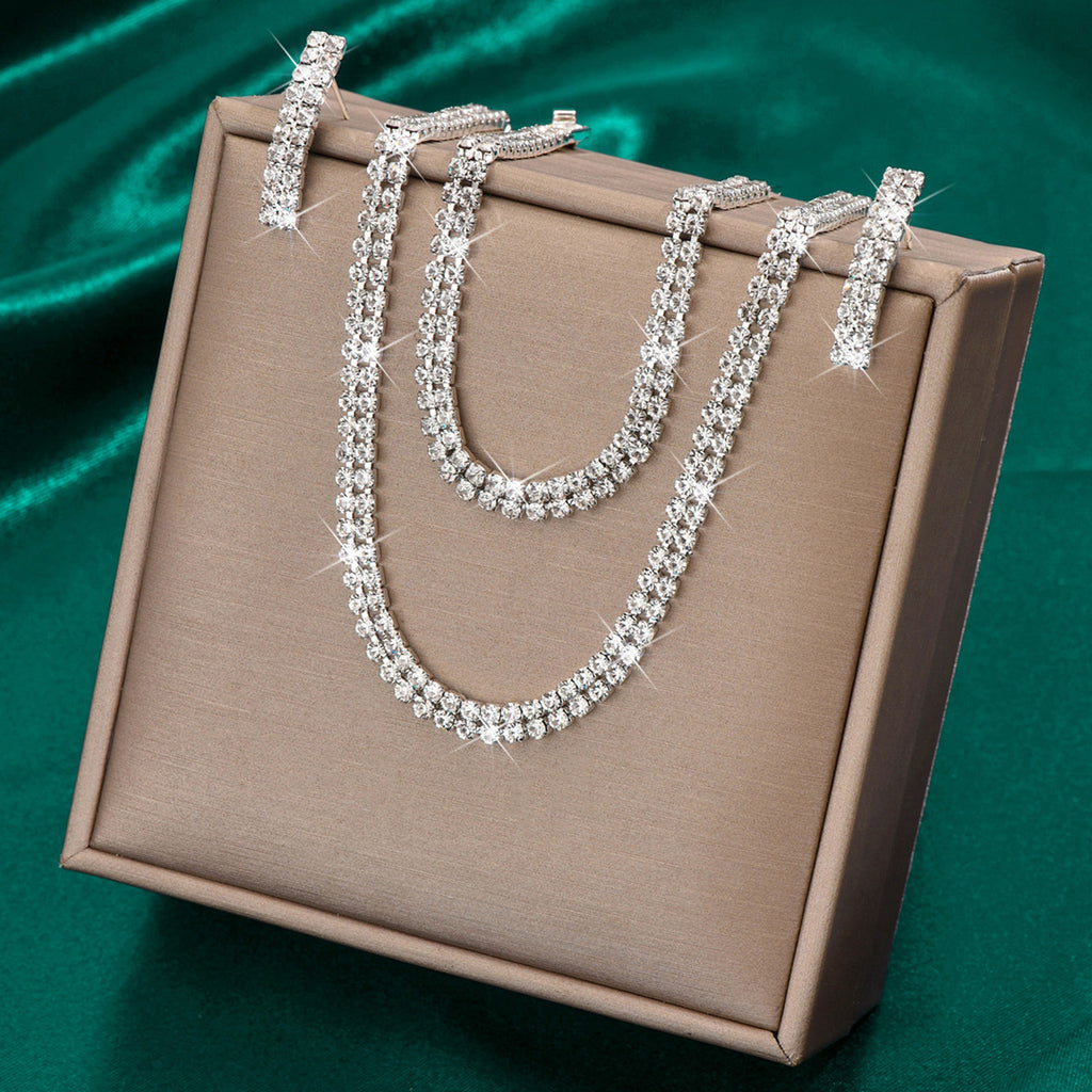Ensemble de bijoux Femmes Baguette Tennis CZ 3Pcs