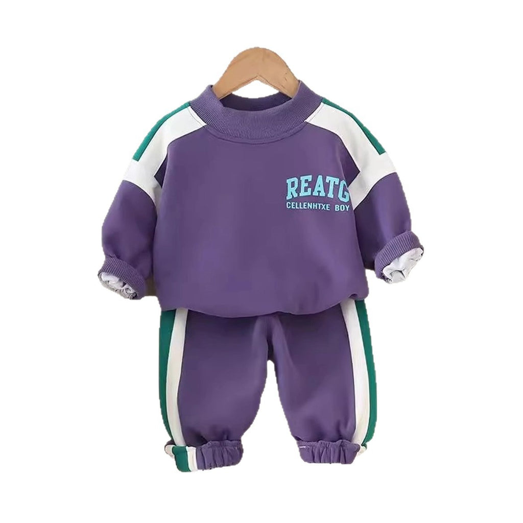 Set à capuche à manches longues à deux pièces pour garçons