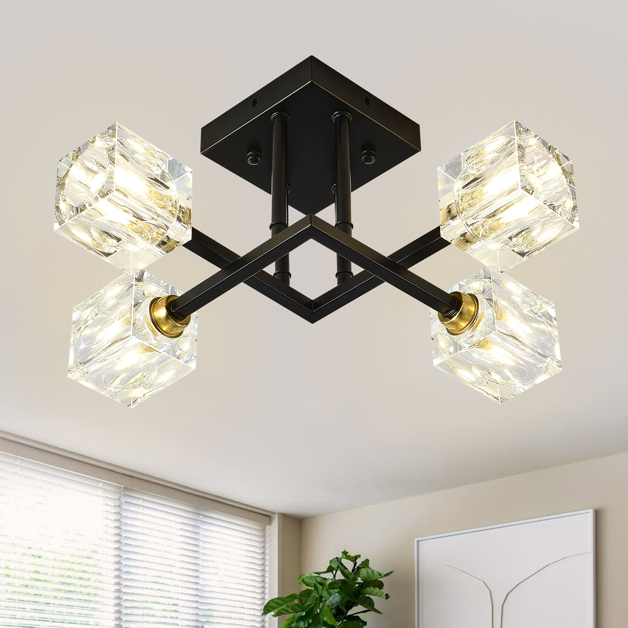 Lumière de plafond moderne en cristal luxueux