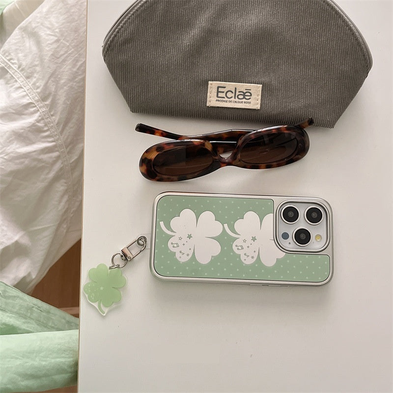 Coréen été Lucky Clover quatre feuilles miroir boîtier téléphonique 16promax