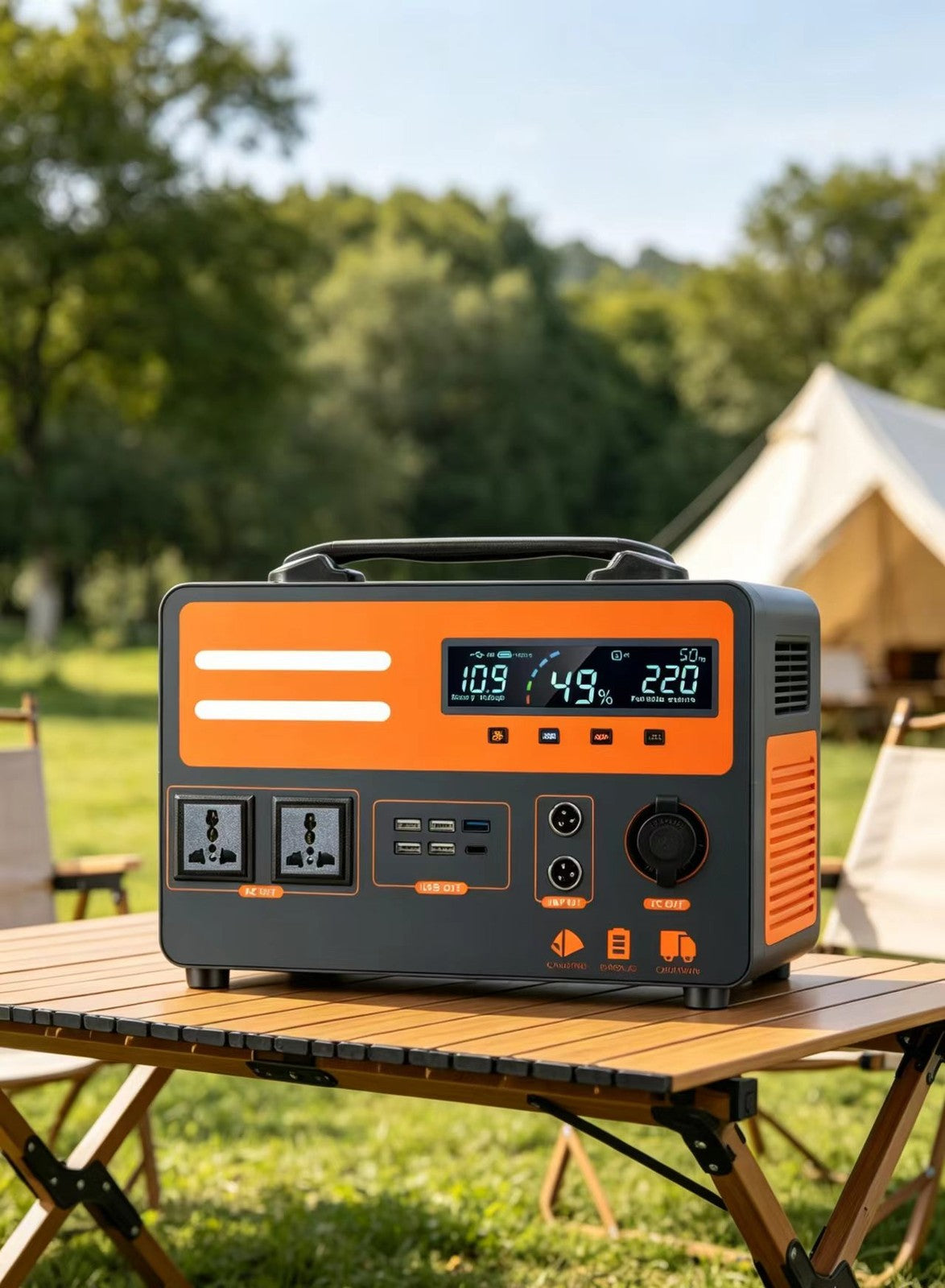 800W Centrale solaire portable 230V AC DC alimentation du générateur USB 700Wh