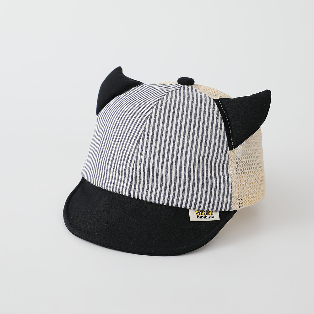 Casquette de baseball pour les enfants à bande verticale Démon Horn Mesh