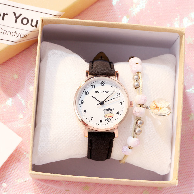 Imperméable Coréen mignons petites amies Pointer Cartoon Montre électronique Quartz