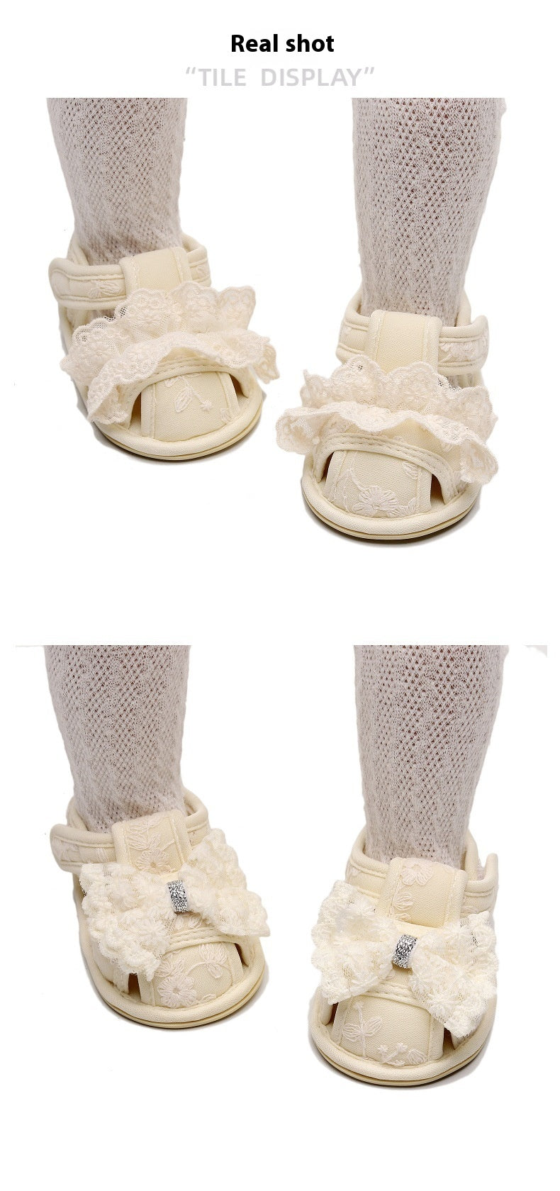 Bébé Anti-give A Kick Chaussures pour tout-petits Sandales Dentelle Bow