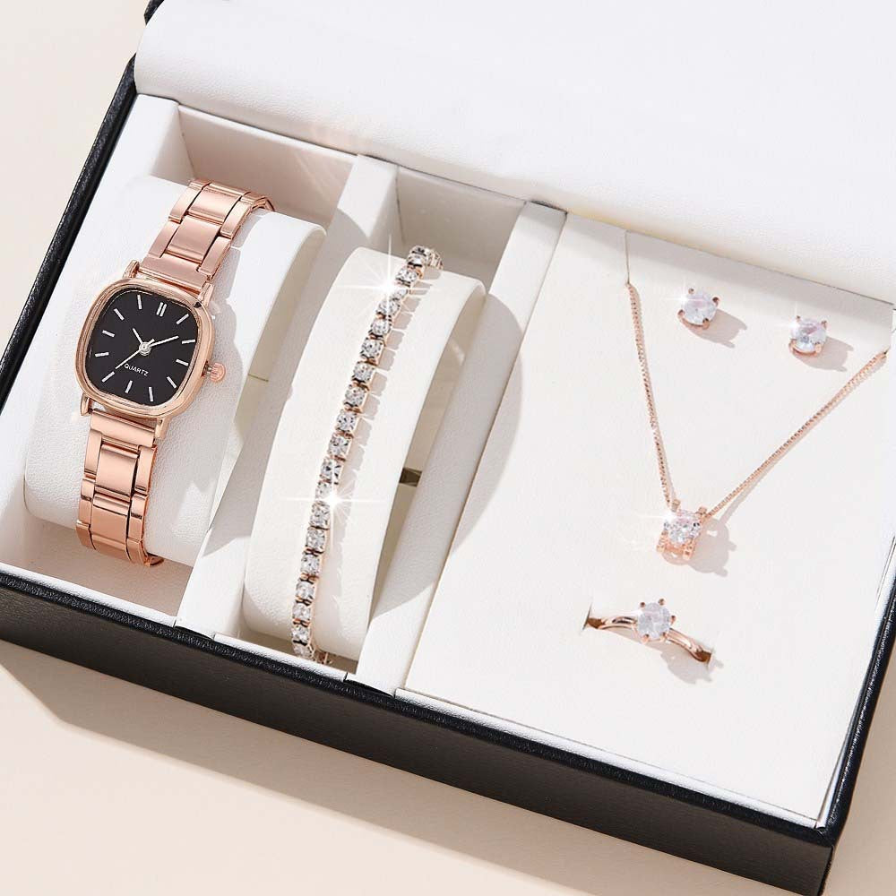 Montre à quartz romaine carrée en alliage pour femmes